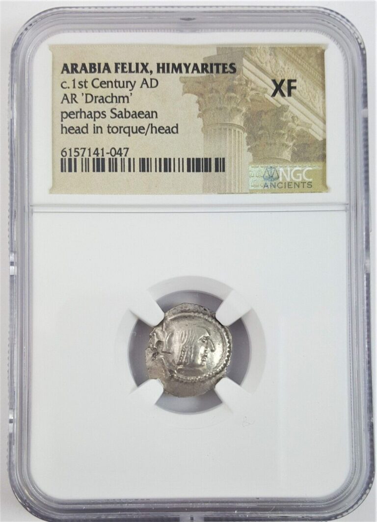 Read more about the article NGC XF EXTREMELY FINE Arabia Felix Himyarites AR Drachm Silver Coin 1st Century