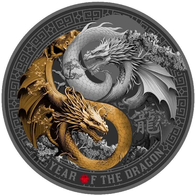 Read more about the article YEAR OF THE DRAGON 2024 Pure Silver Black Ruthenium Coin Cameroon Mint of Poland