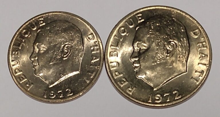 Read more about the article 1972 HAITI 20 and 50 CENTIMES UNC (2 COINS) FAO COPPER NICKEL