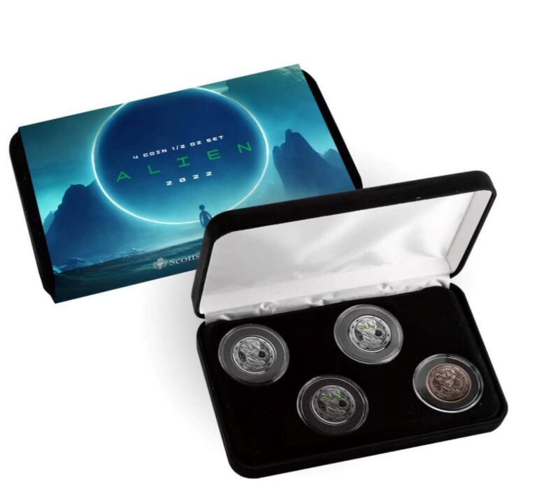 Read more about the article 2022 Ghana Alien 4 Coin Set – 4 x 1/2 oz Silver Coins .999 Silver #A546