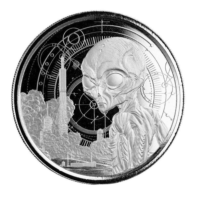 Read more about the article 2021 Ghana Alien Proof-like 1 oz .999 silver coin Scottsdale Mint- in capsule