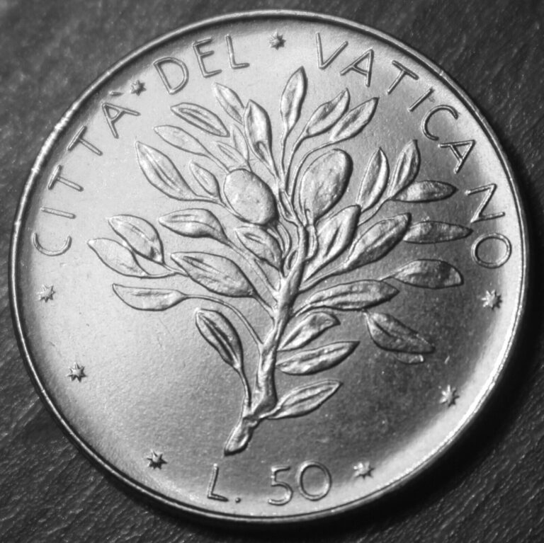 Read more about the article Vatican City 50 Lire Coin 1974 A. XII MCMLXXIV KM# 121 Pope Paul VI Fifty