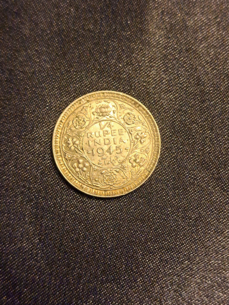 Read more about the article INDIA 1945 (b) – 1/4 RUPEE – Small “5” – SILVER