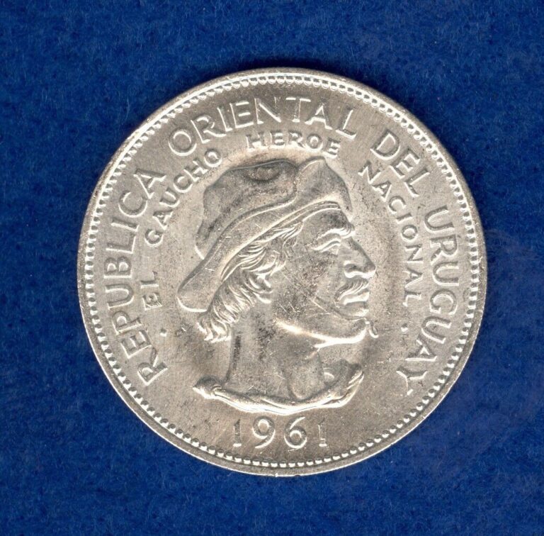 Read more about the article 1961 Uncirculated Uruguay Silver 10 Pesos Coin KM#43