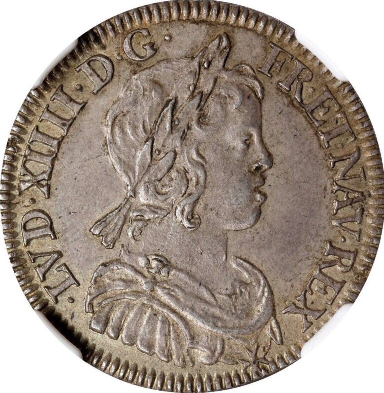 Read more about the article 1644-A Louis XIV 1/4 Ecu  NGC Certified MS-62  Paris Mint  KM-161.1  Gad-139