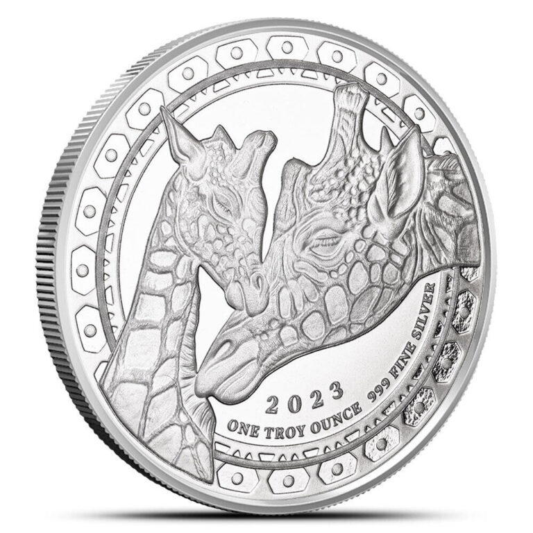 Read more about the article 2023 1 oz Equatorial Guinea Giraffe Silver Coin (Proof-like)