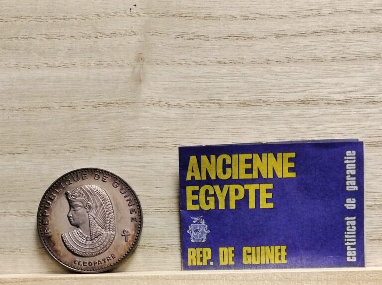 Read more about the article 1970 500 Francs Guinea Cleopatra Silver Coin Toned