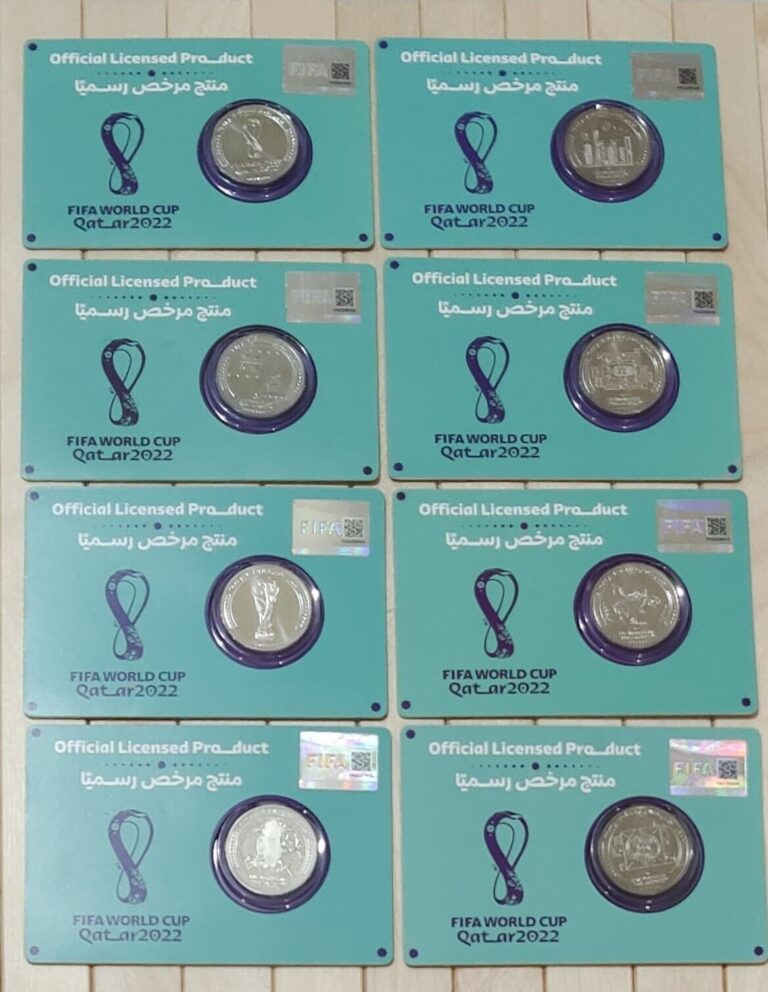 Read more about the article FIFA World Cup Qatar 2022 Commemorative (Cu Ni) Coins ~ Set of 8 Coins