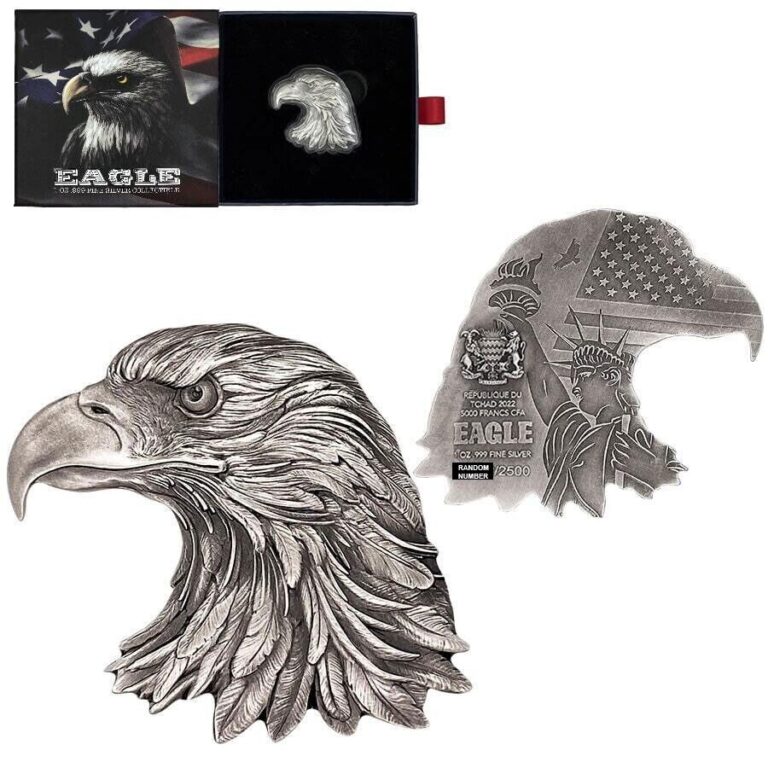 Read more about the article 1 Oz Silver Coin 2022 Chad 5000 Francs CFA American Eagle Shaped High Relief