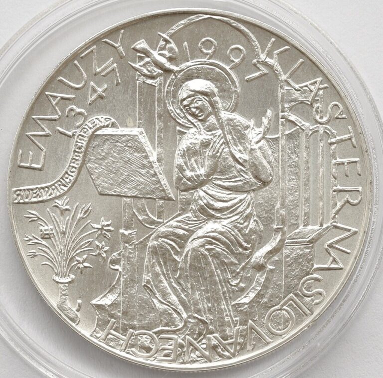 Read more about the article CZECH REPUBLIC 200 KORUN 1997 EMMAUS MONASTERY NA SLOVANECH SILVER UNC