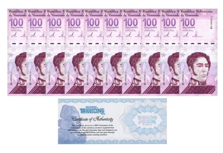 Read more about the article VENEZUELA 100 DIGITALES qty 10 2021 CIR 100 million bolivar USA