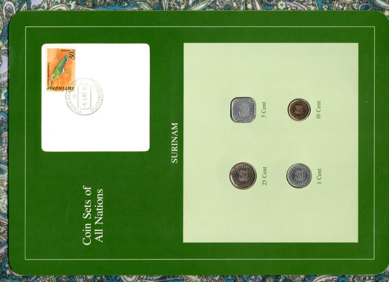 Read more about the article Coin Sets of All Nations Surinam Suriname UNC 1 5 cents 1982 10 25 cents 1985