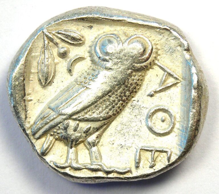 Read more about the article Athens Greece Athena Owl Tetradrachm Silver Coin (454-404 BC) – XF