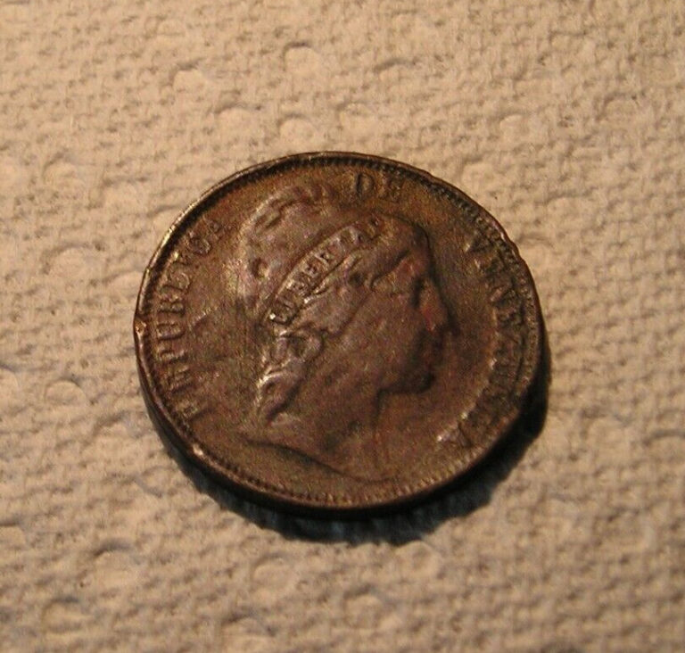 Read more about the article Venezuela Coin 1 Centavo Monaguero Bs 1852 Copper 30.5mm  10.3gr.