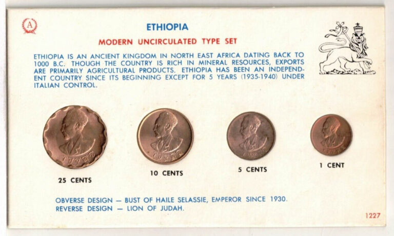 Read more about the article Four Ethiopian Coins – 2  5  10  25 Cents