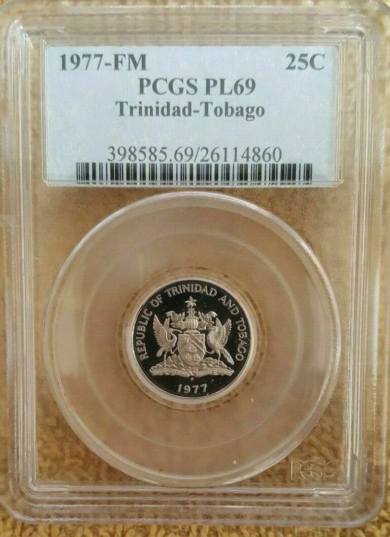 Read more about the article PCGS 1977-FM 25 Cents Trinidad and Tobago PL69 Population of 2