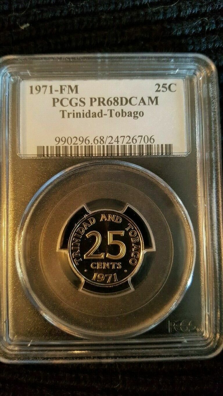 Read more about the article 1971-FM Trinidad and Tobago Population of 1 25 cents PCGS Proof PR 68