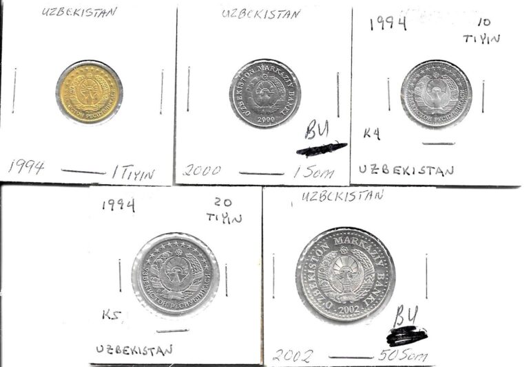 Read more about the article UZBEKISTAN – LOT OF 6 DIFFERENT COINS   (CNS-3851)