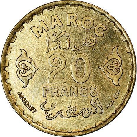 Read more about the article Morocco 20 Francs – Mohammed V Coin Y50 1952