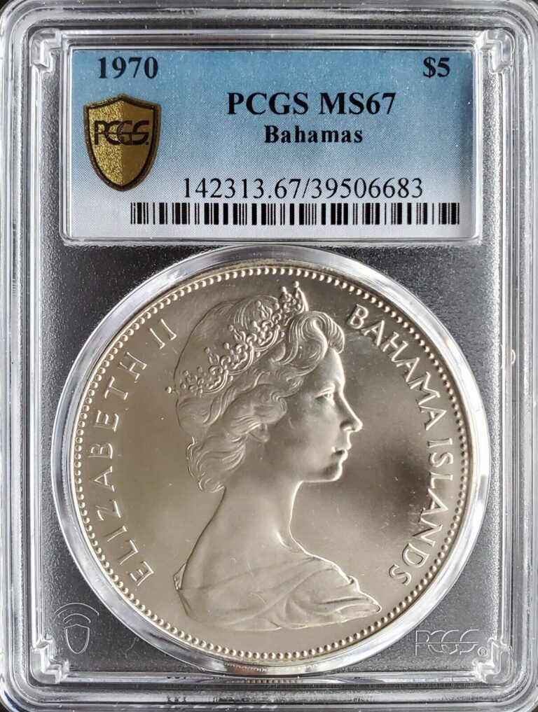 Read more about the article BAHAMAS SILVER 5 DOLLARS 1970 PCGS MS 67 UNC