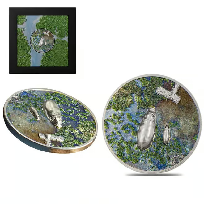 Read more about the article 2023 CIT Palau -Hippos- Colorized 1 oz Silver High Relief Split-Views Coin -OGP-