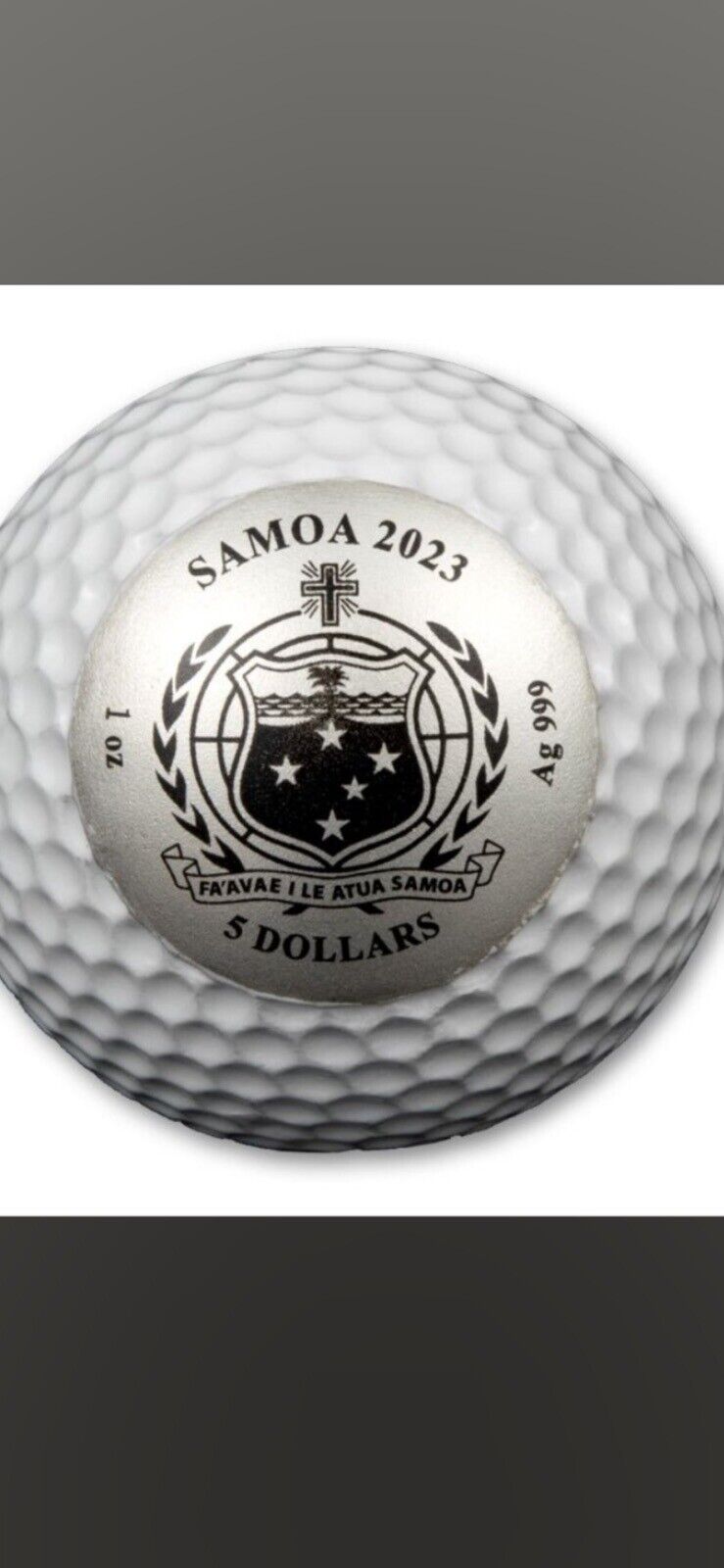 Read more about the article 2023 Samoa $5 1-oz Silver Golf Ball Coin Enameled Proof-Like