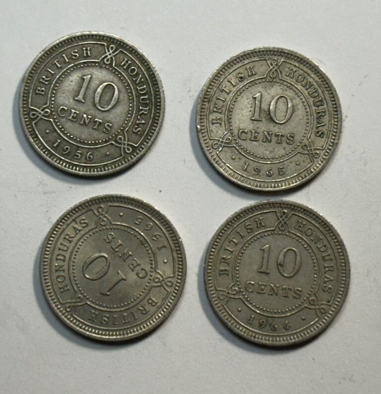 Read more about the article British Honduras (Belize) 1956-1965 10 cent Elizabeth coin  circulated  Lot Of 4