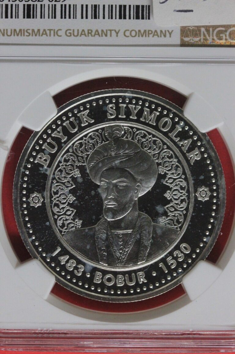 Read more about the article 1999 PF 65 Uzbekistan Bobur 100 Soum Silver Coin NGC Certified Graded OCE 323