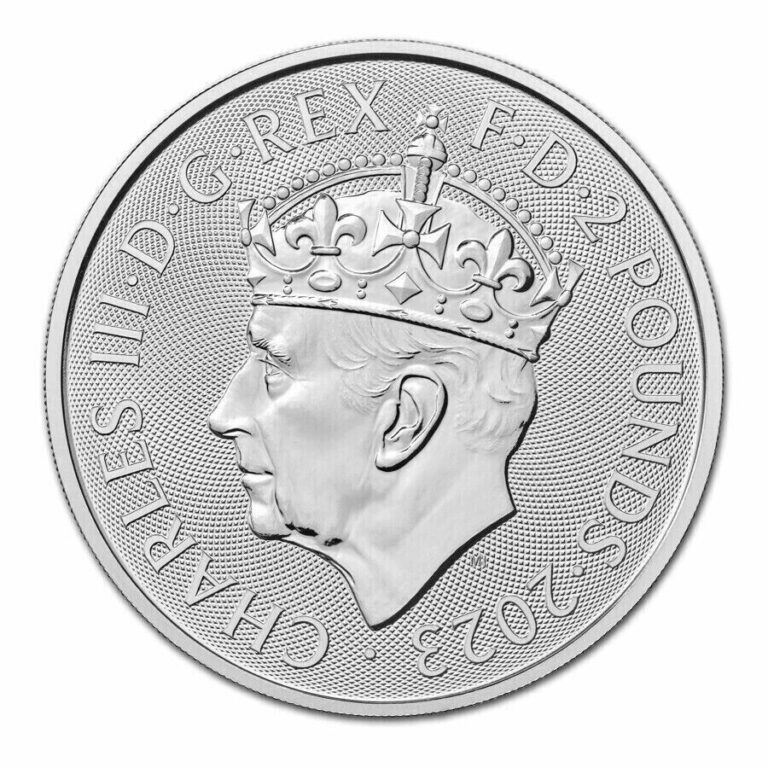 Read more about the article 2023 U.K. 2 Pound Silver King Charles Britannia Coronation 1 oz BU