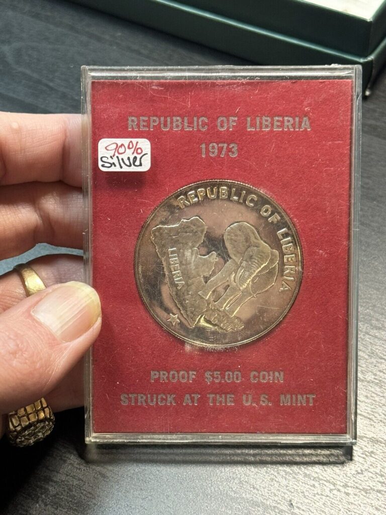 Read more about the article 1973 $5 REPUBLIC OF LIBERIA PROOF COIN 90% SILVER STRUCK AT U.S. MINT (Slab2227)