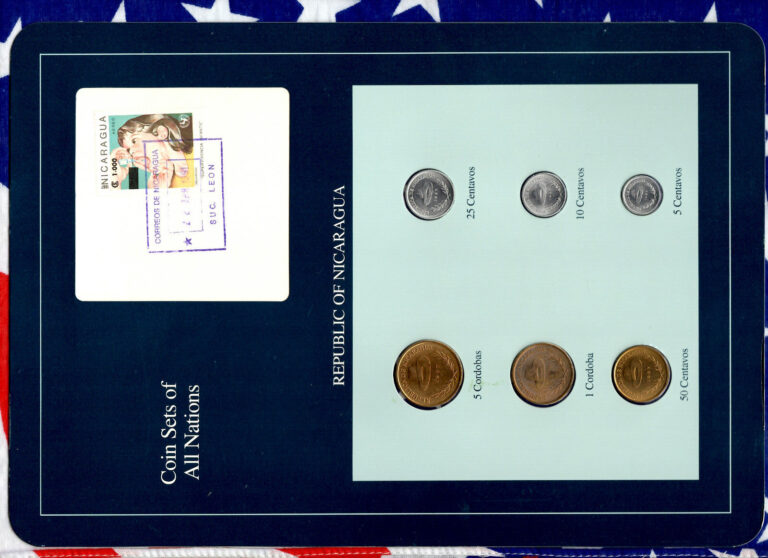 Read more about the article Coin Sets of All Nations Nicaragua UNC 1 5 Cordobas 5 10 25 50 Ctvs 1987