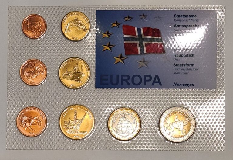 Read more about the article Coins Of Europe 2004 Norwegen  Färöer  Liechtenstein  Schweiz Collection