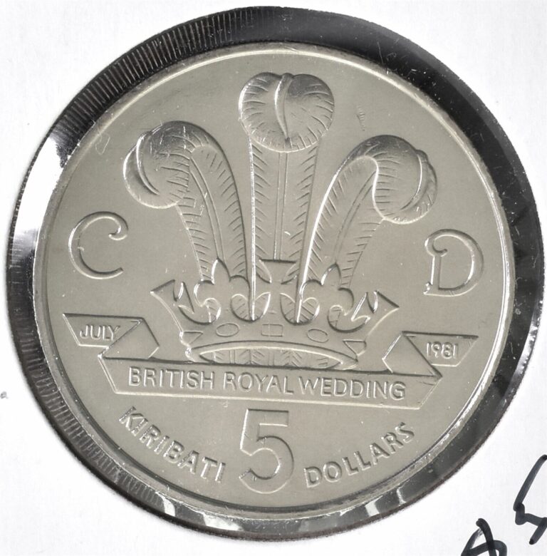 Read more about the article 1981 ~ Kiribati ~ $5 Dollars ~ British Royal Wedding ~ Uncirculated Coin ~ *M255