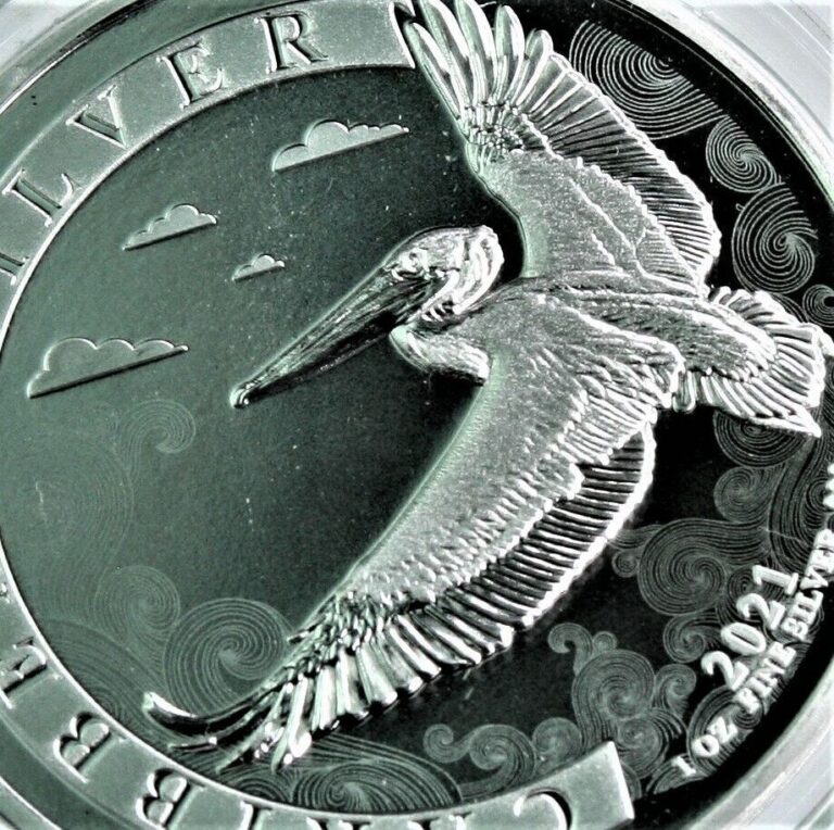 Read more about the article 2021 .999 silver 1 oz  Barbados PELICAN  proof-like coin in capsule