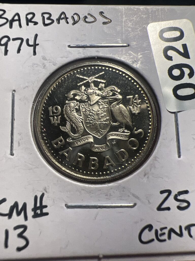 Read more about the article Barbados Coin – 1974 25 Cents – Proof Z307