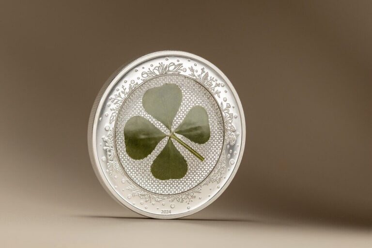 Read more about the article 2024 Palau Four Leaf Clover Ounce of Luck 1oz Silver Proof Coin Mintage 2024
