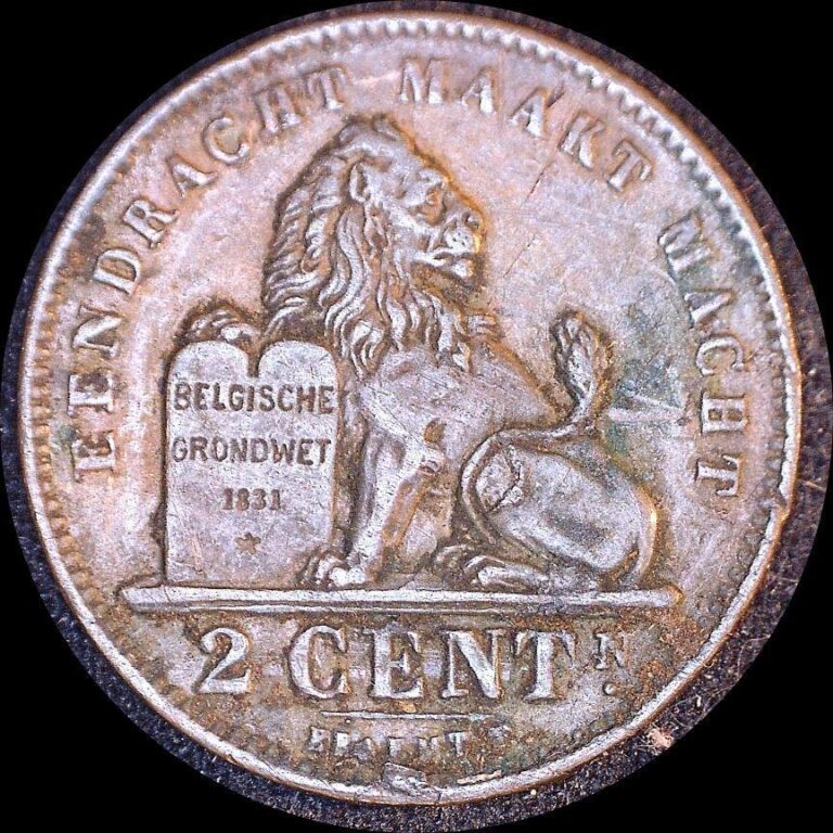 Read more about the article Belgium 1912 2 cent  old world coin HIGH GRADE #3162