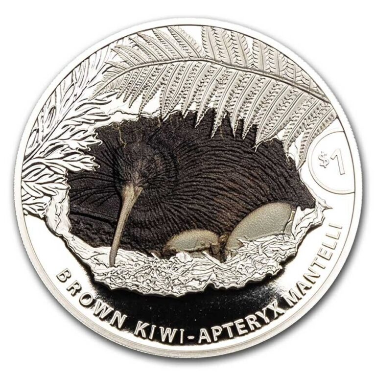 Read more about the article New Zealand – 2021 – 1 OZ Silver Kiwi  Proof Coin-  Brown Kiwi Coin