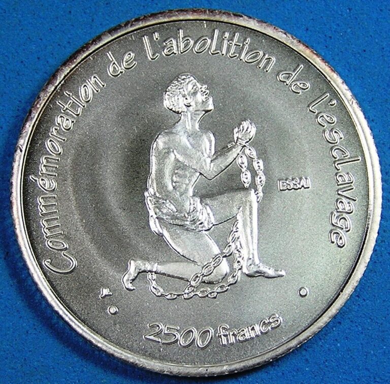 Read more about the article Ivory Coast 2500 Francs 0.999 Silver Coin 2007 Proof Essai  Abolition of Slavery