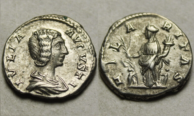 Read more about the article Rare Genuine ancient Roman silver coin Julia Domna denarius Hilaritas Cornucopia