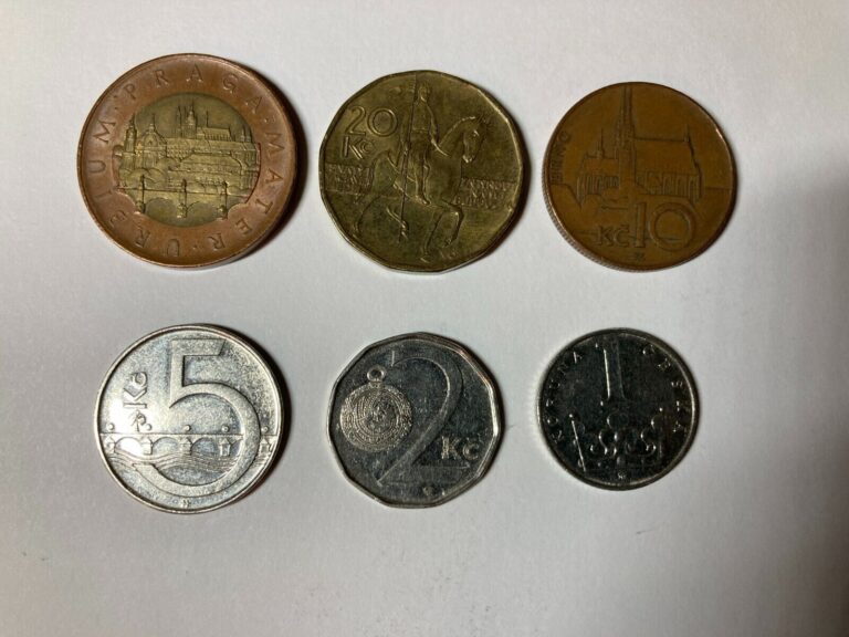 Read more about the article Czech Republic Lot of 6 Coins: from 1 to 50 Korun (Crowns)