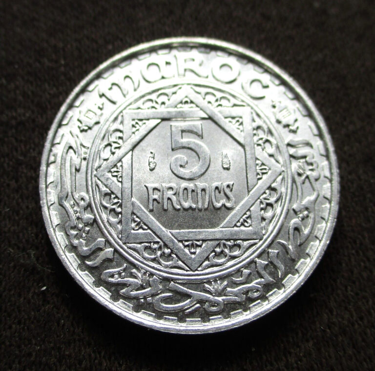 Read more about the article OLD COIN OF MOROCCO 5 FRANCS 1951 SULTAN MOHAMMED V