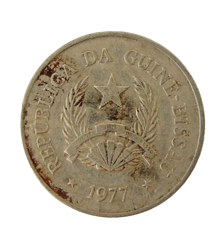 Read more about the article RARE AFRICA GUINEA – BISSAU COIN  – 20 PESOS 1977  FAO – VF- KM# 21