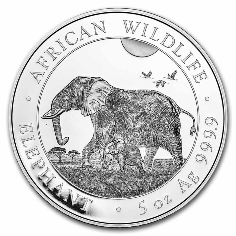 Read more about the article 2022 Somalia 5 oz Silver Elephant BU