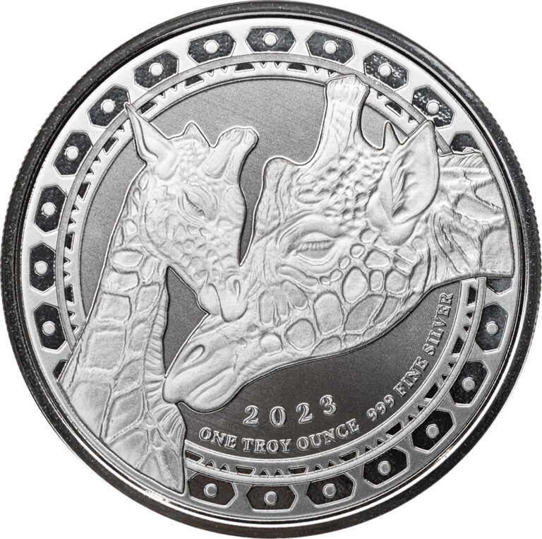 Read more about the article 2023  Equatorial Guinea Giraffe 1 Troy oz 999 Fine Silver Coin in capsule