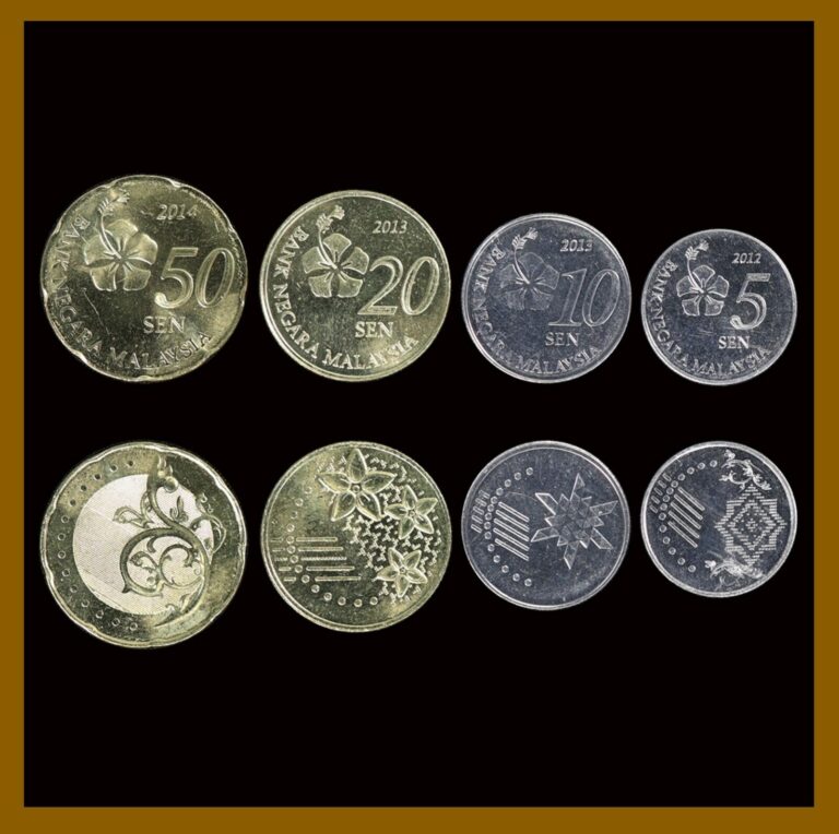 Read more about the article Malaysia 5 10 20 50 Sen (4 Pcs Coin Set)  2012-2014 Hibiscus Flower Unc