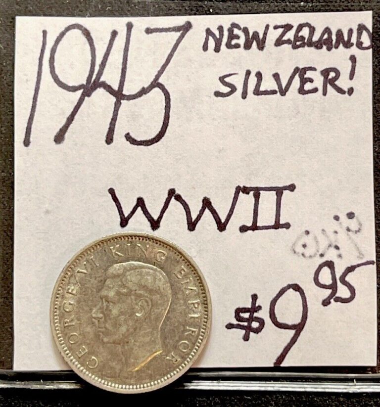 Read more about the article 1943 New Zealand 6 Pence World Silver Coin (WWII) Era. ENN Coins