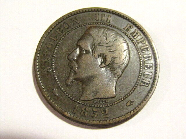 Read more about the article France 1852-A 10 Centimes Bronze Old Coin