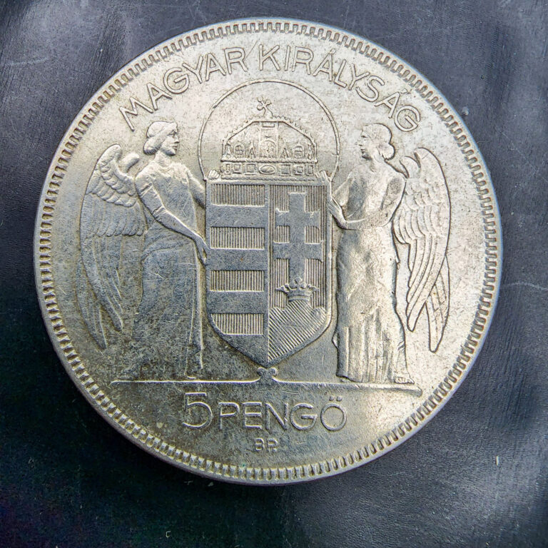 Read more about the article 1930 Silver Hungary 5 Pengo KM512.1 VF Old Coin