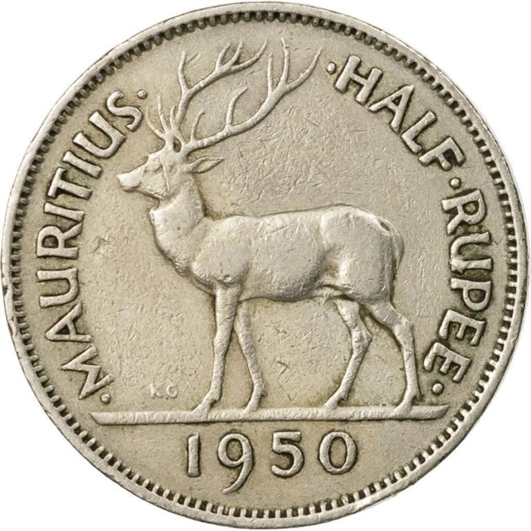 Read more about the article Mauritius 1/2 Rupee Coin | King George VI | Stag | KM28 | 1950 – 1951